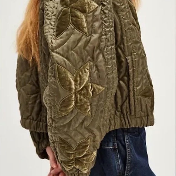 Free People Green Quilted Jacket - Picture 3 of 8